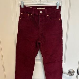 Wedgie Straight Burgundy Corduroy